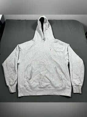 Champion Reverse Weave Embroidered Logo Fleece Hoodies Women's [Size L Gray]